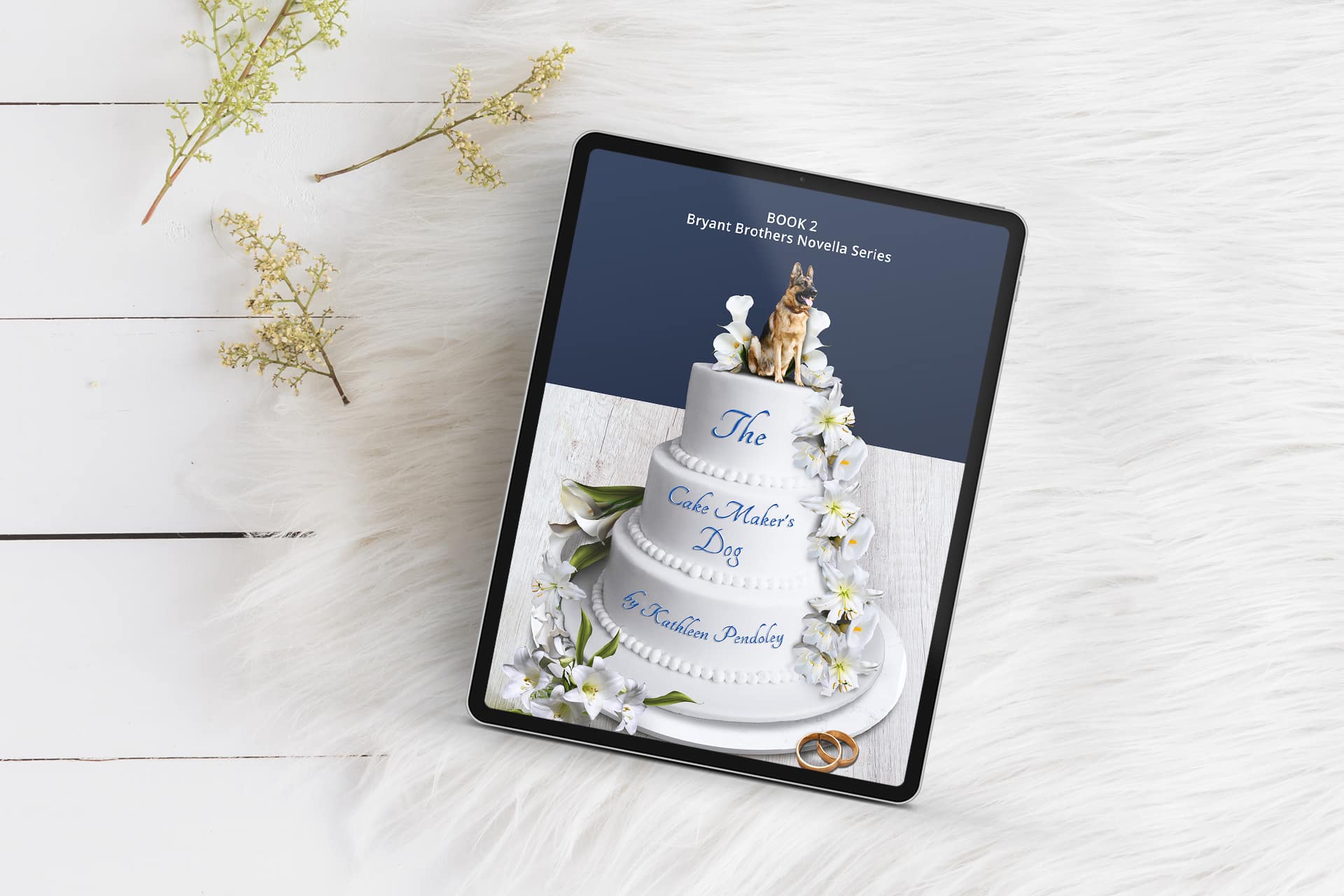 cover of the cake maker's dog of wedding cake with a German Shepherd cake topper